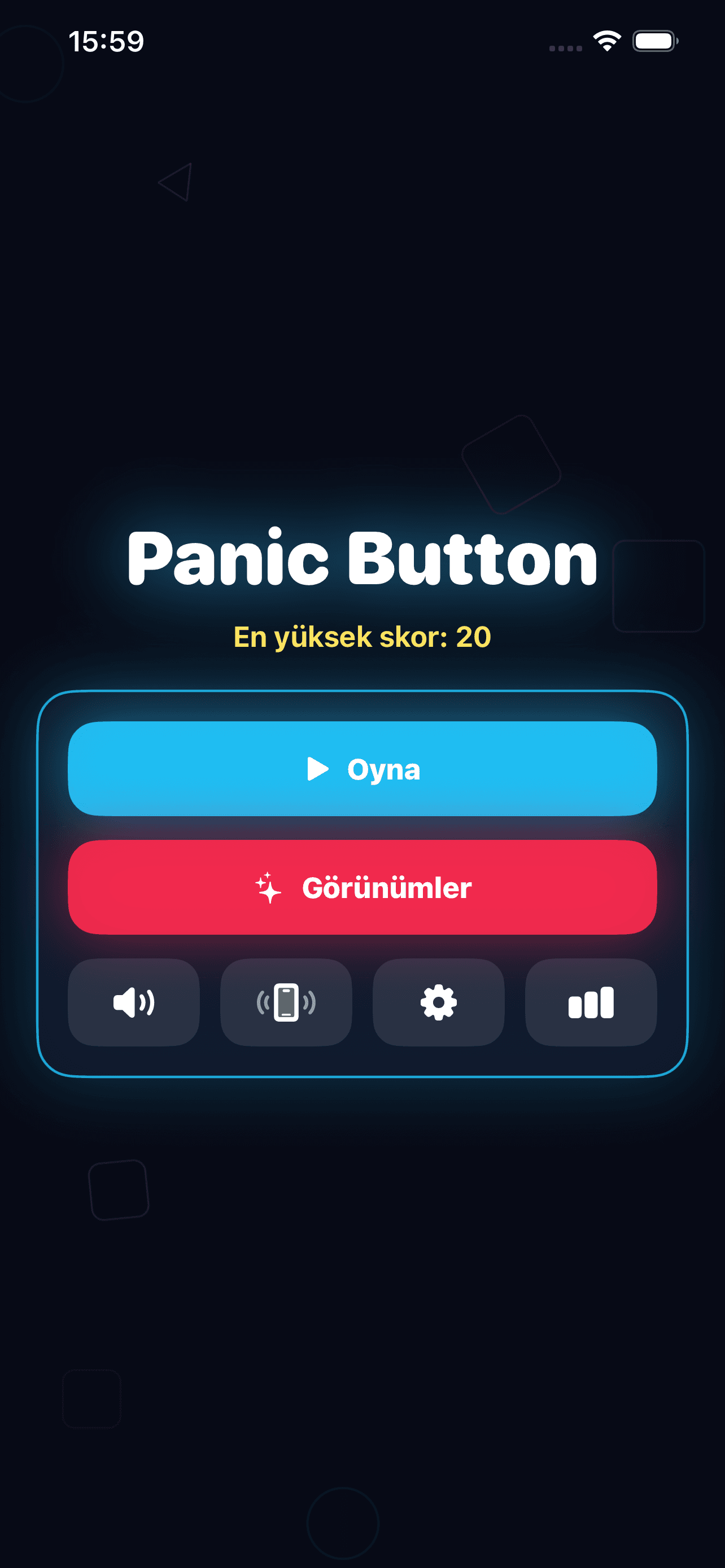 1. PanicButton oyun ekranı